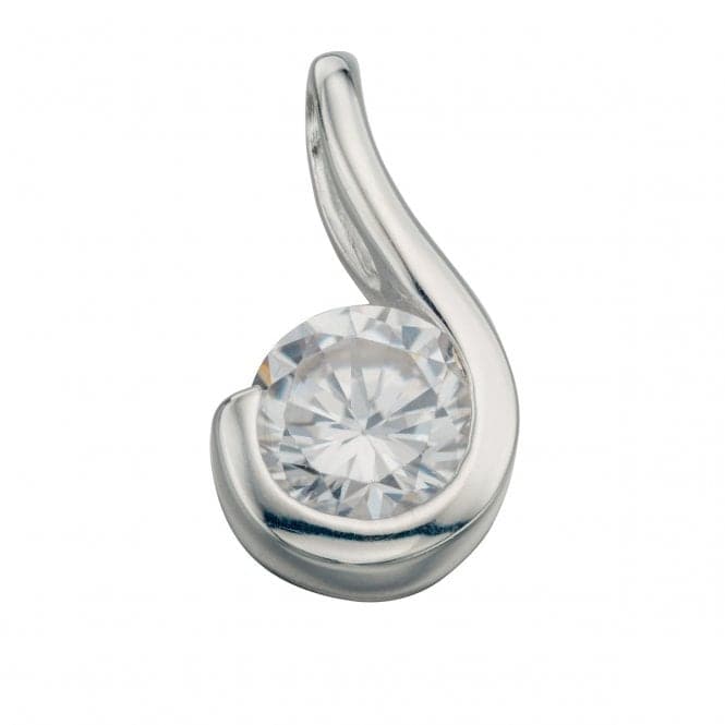 Beginnings Sterling Silver Clear Cubic Zirconia Drop pendant P532CBeginningsP532C