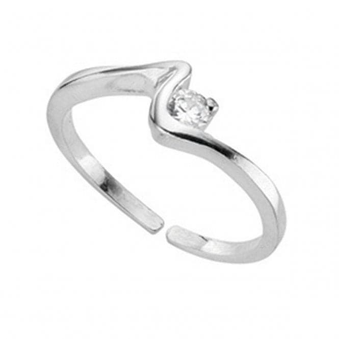 Beginnings Sterling Silver Clr Cubic Zirconia Squiggle Toe Ring R2593CBeginningsR2593C