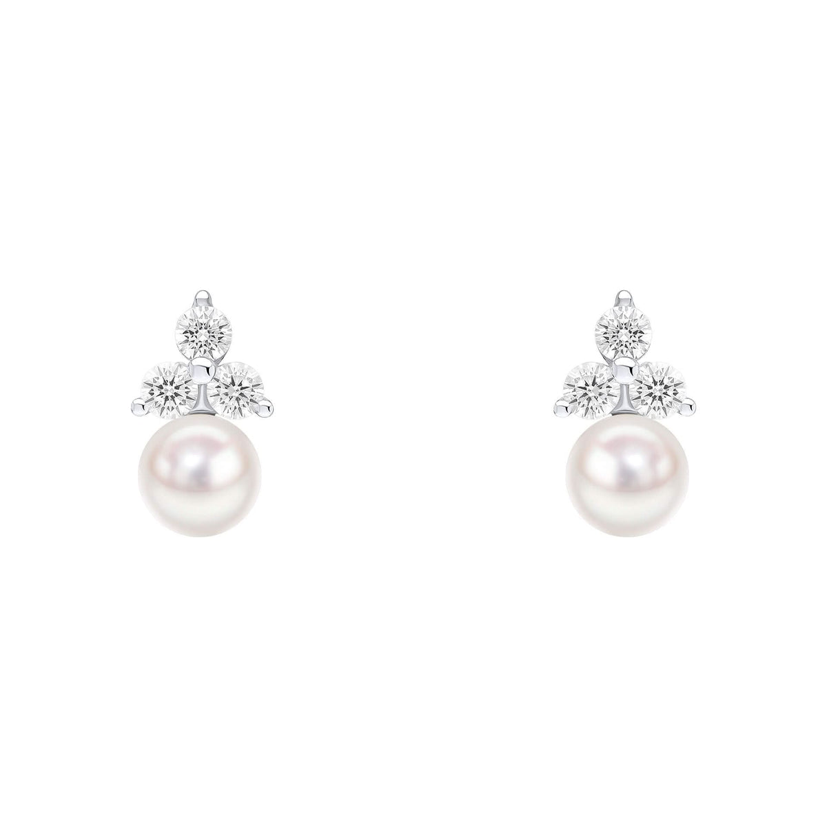 Beginnings Sterling Silver Cubic Zirconia and White Shell Pearl White Earrings E6497WBeginningsE6497W