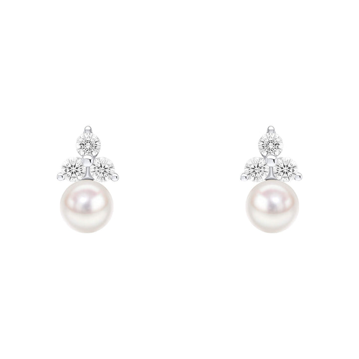 Beginnings Sterling Silver Cubic Zirconia and White Shell Pearl White Earrings E6497WBeginningsE6497W