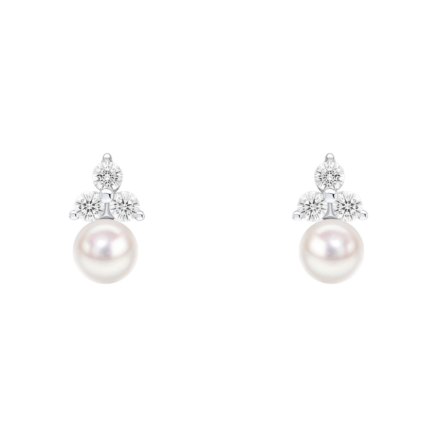 Beginnings Sterling Silver Cubic Zirconia and White Shell Pearl White Earrings E6497WBeginningsE6497W