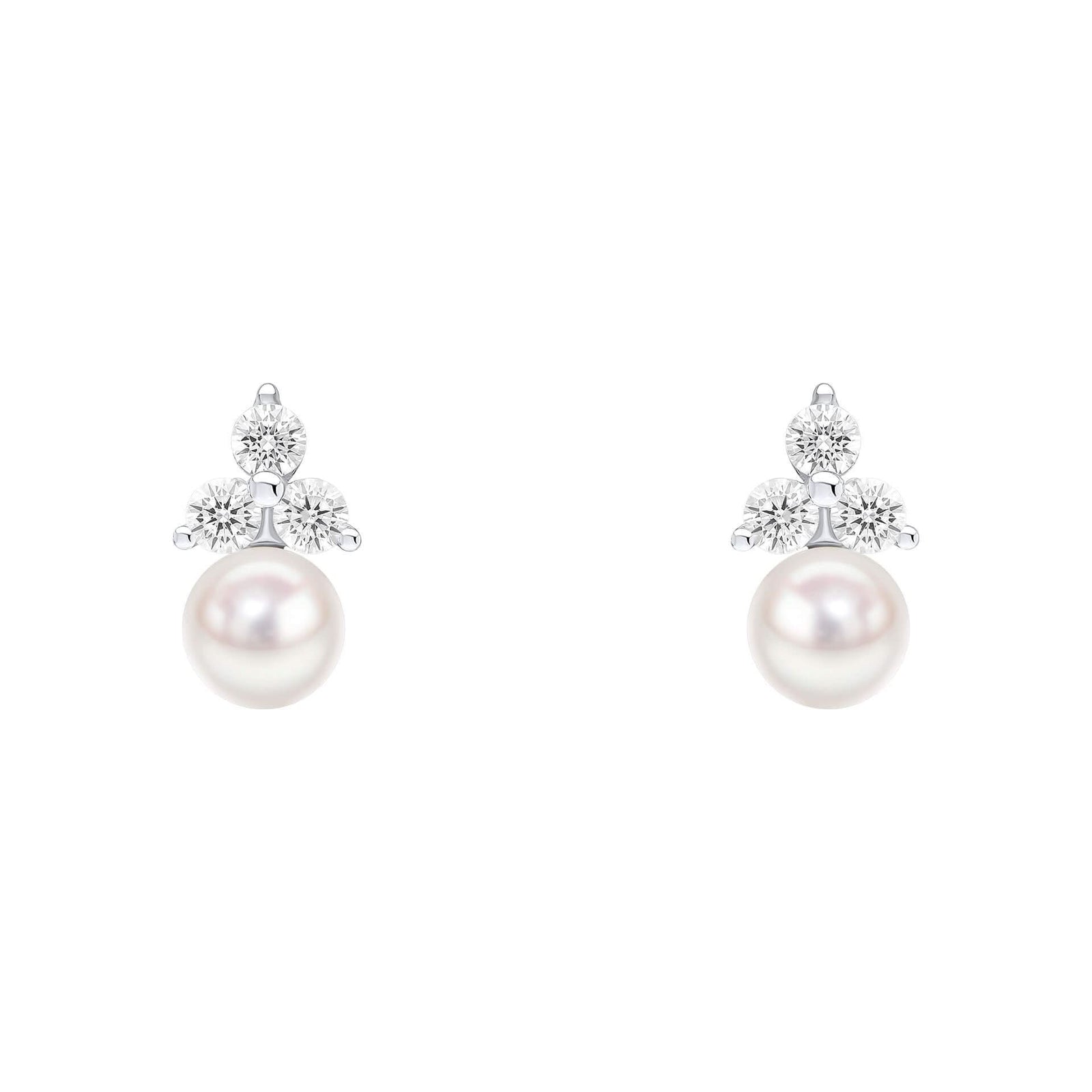 Beginnings Sterling Silver Cubic Zirconia and White Shell Pearl White Earrings E6497WBeginningsE6497W