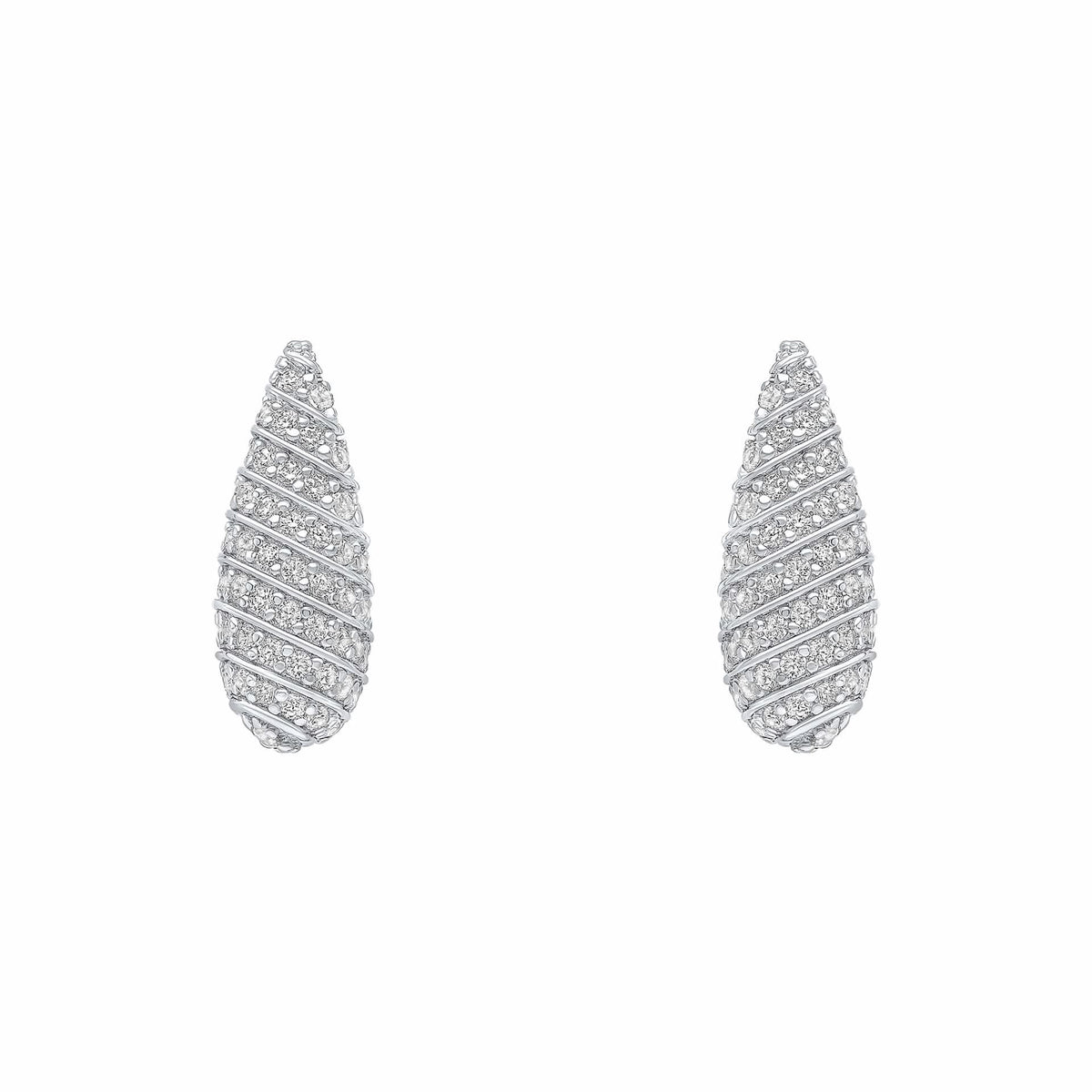 Beginnings Sterling Silver Cubic Zirconia White Earrings E6476CBeginningsE6476C