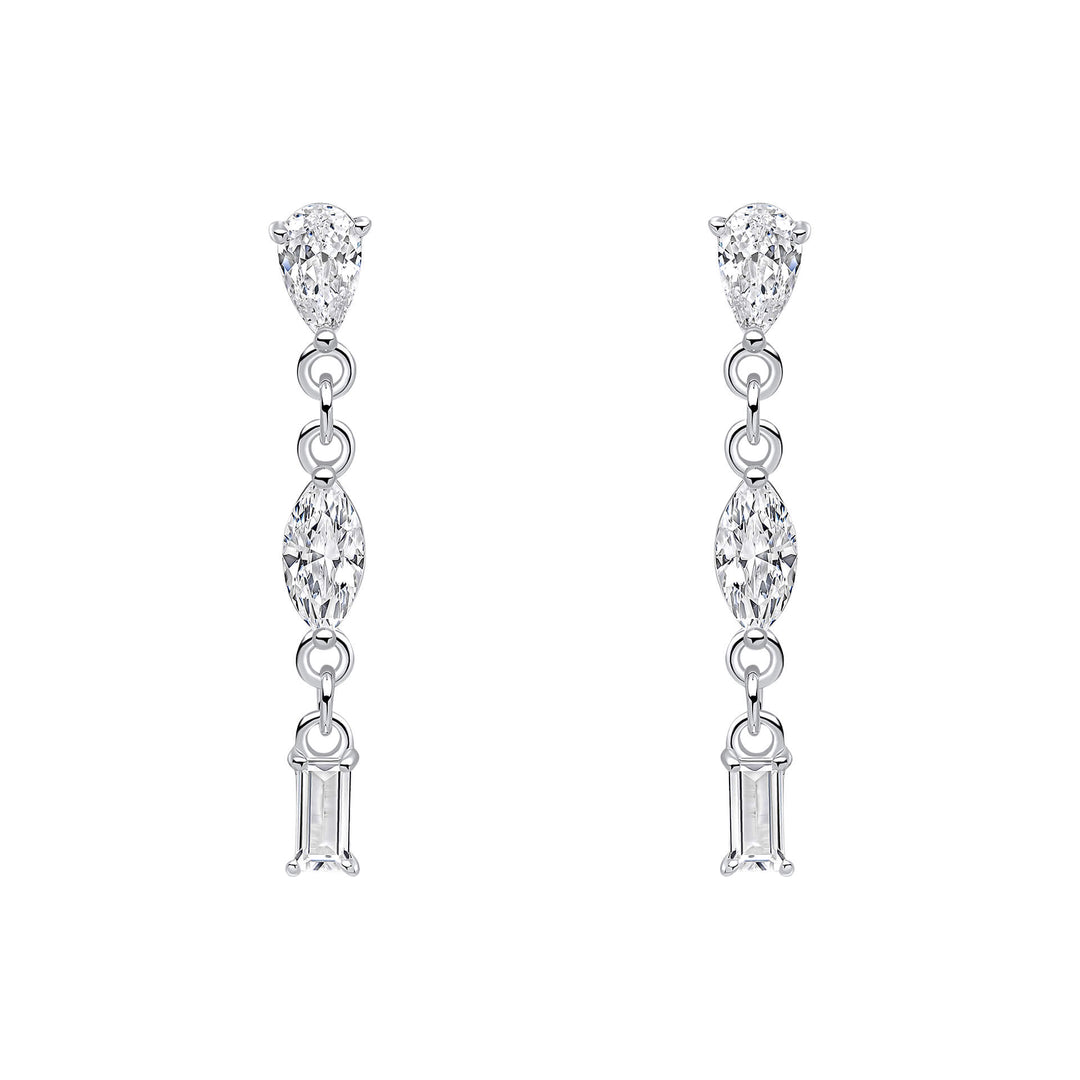 Beginnings Sterling Silver Cubic Zirconia White Earrings E6481CBeginningsE6481C