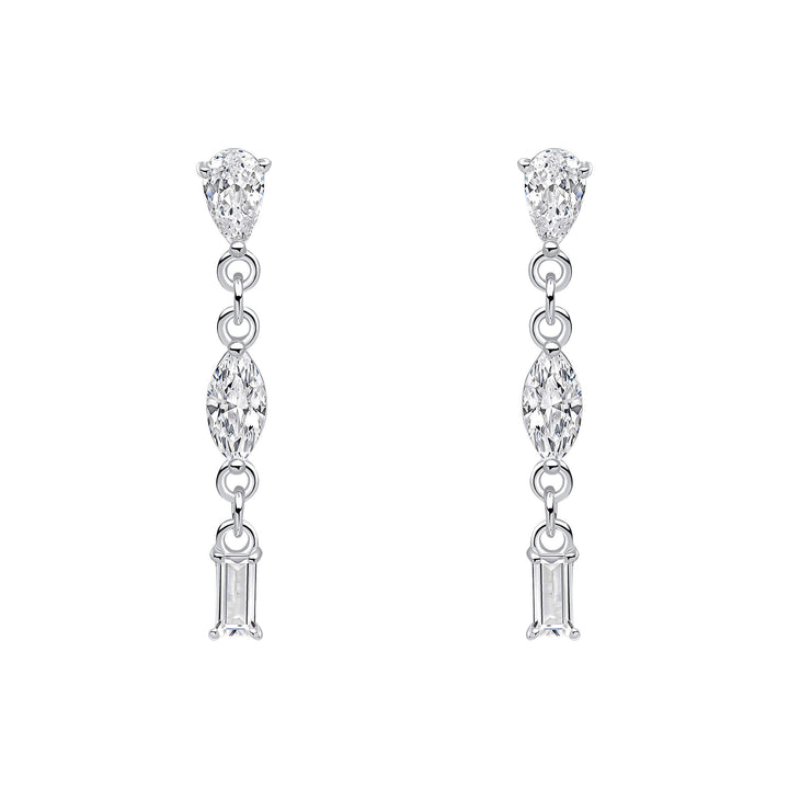 Beginnings Sterling Silver Cubic Zirconia White Earrings E6481CBeginningsE6481C