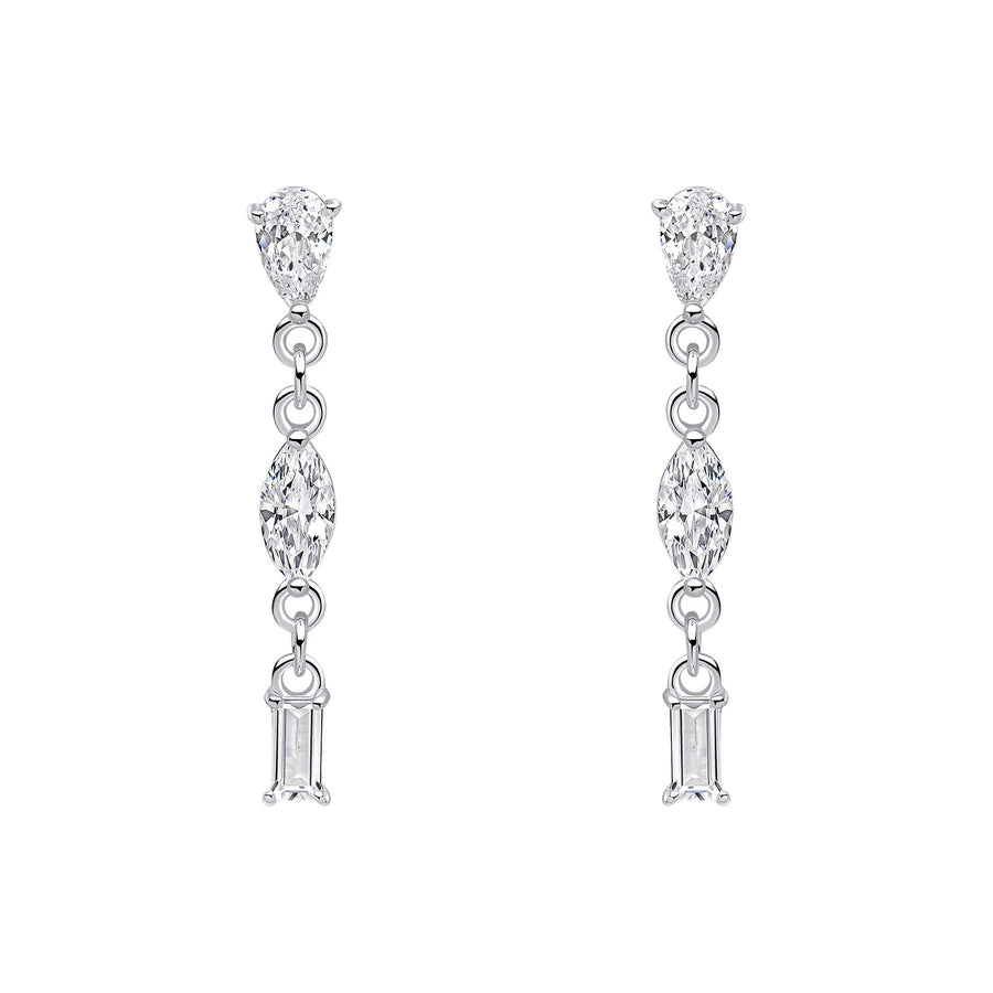 Beginnings Sterling Silver Cubic Zirconia White Earrings E6481CBeginningsE6481C