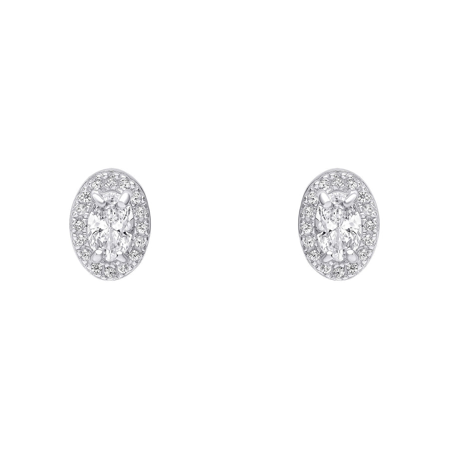 Beginnings Sterling Silver Cubic Zirconia White Earrings E6484CBeginningsE6484C