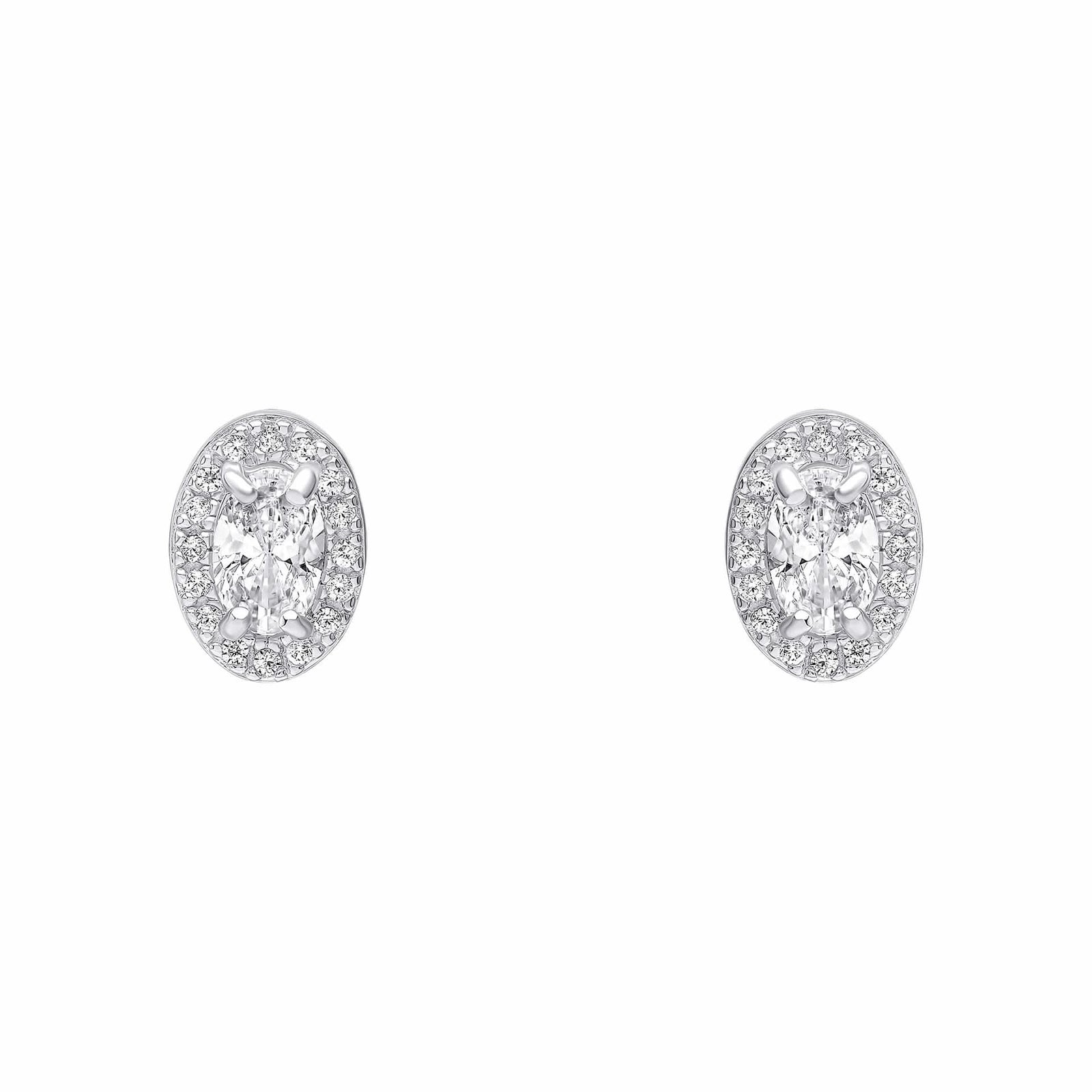 Beginnings Sterling Silver Cubic Zirconia White Earrings E6484CBeginningsE6484C