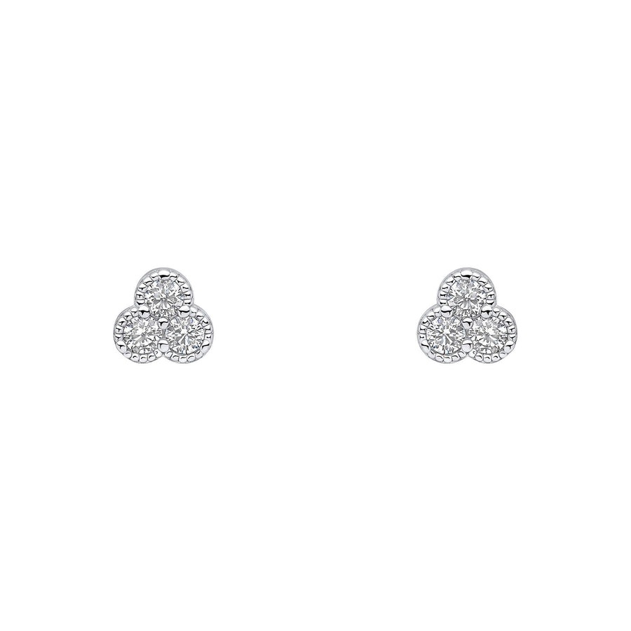 Beginnings Sterling Silver Cubic Zirconia White Earrings E6495CBeginningsE6495C