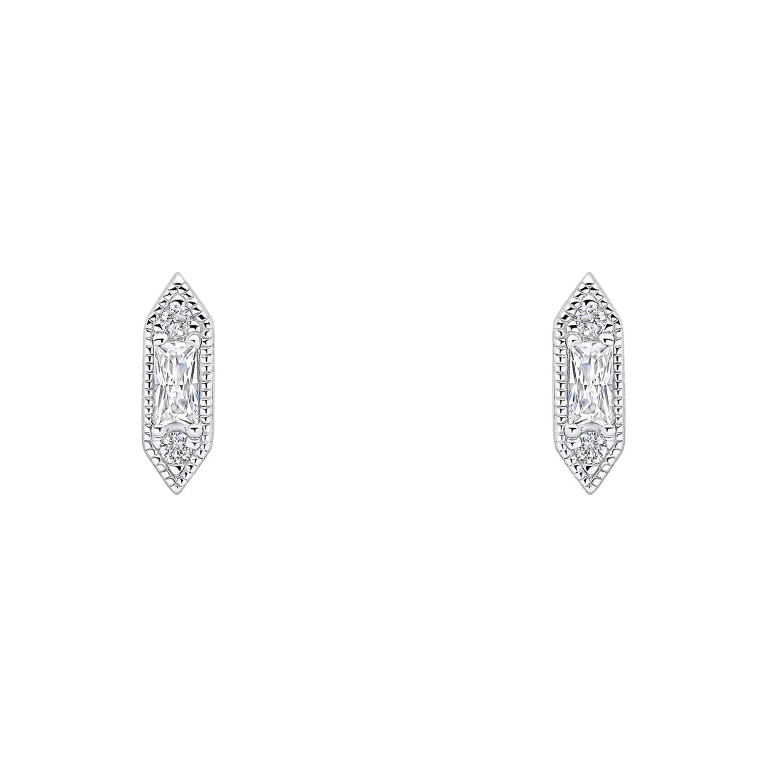 Beginnings Sterling Silver Cubic Zirconia White Earrings E6496CBeginningsE6496C