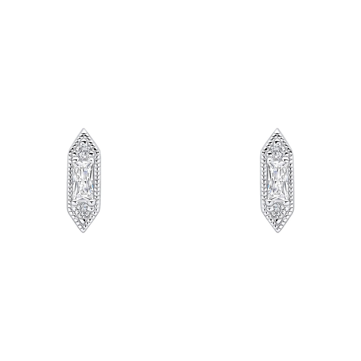 Beginnings Sterling Silver Cubic Zirconia White Earrings E6496CBeginningsE6496C