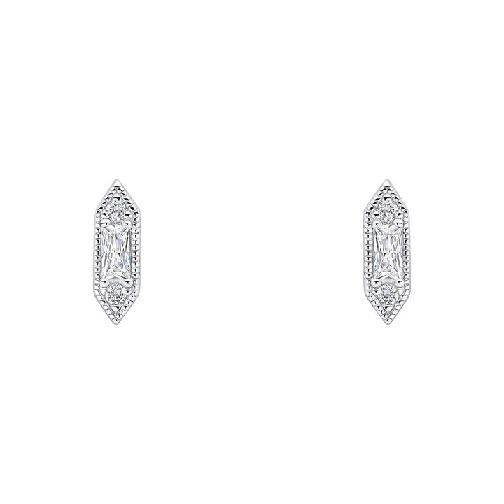 Beginnings Sterling Silver Cubic Zirconia White Earrings E6496CBeginningsE6496C