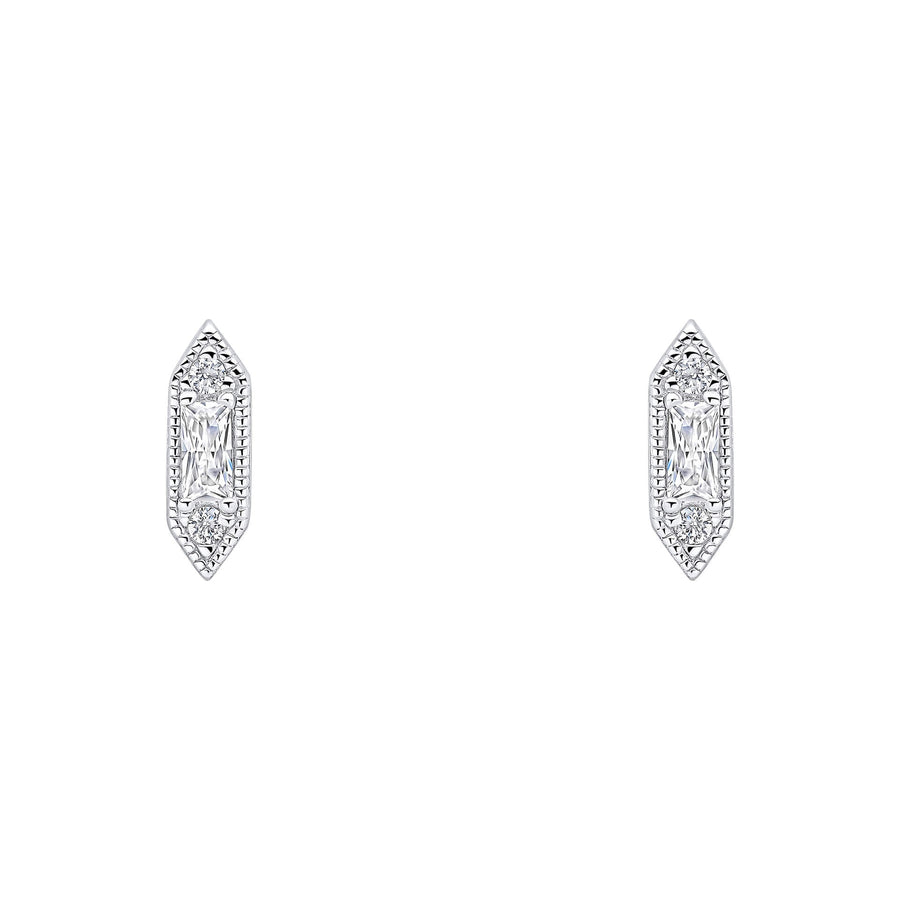 Beginnings Sterling Silver Cubic Zirconia White Earrings E6496CBeginningsE6496C