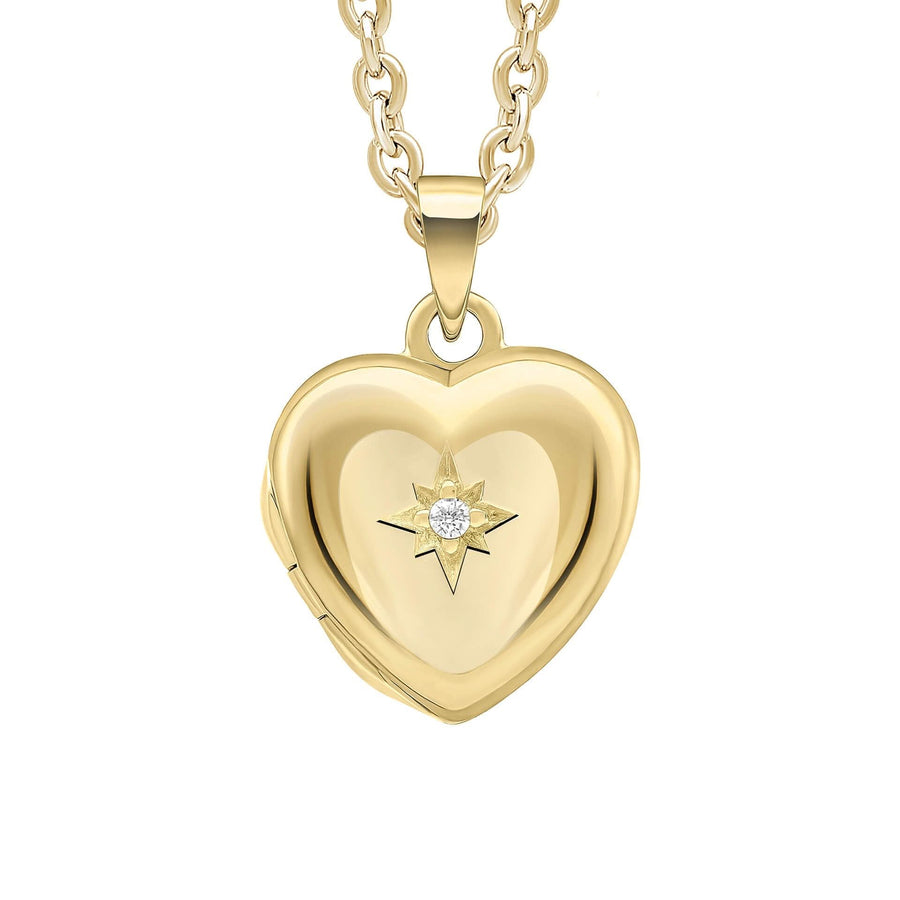 Beginnings Sterling Silver Gold Plated Cubic Zirconia Heart Pendant P5441C
