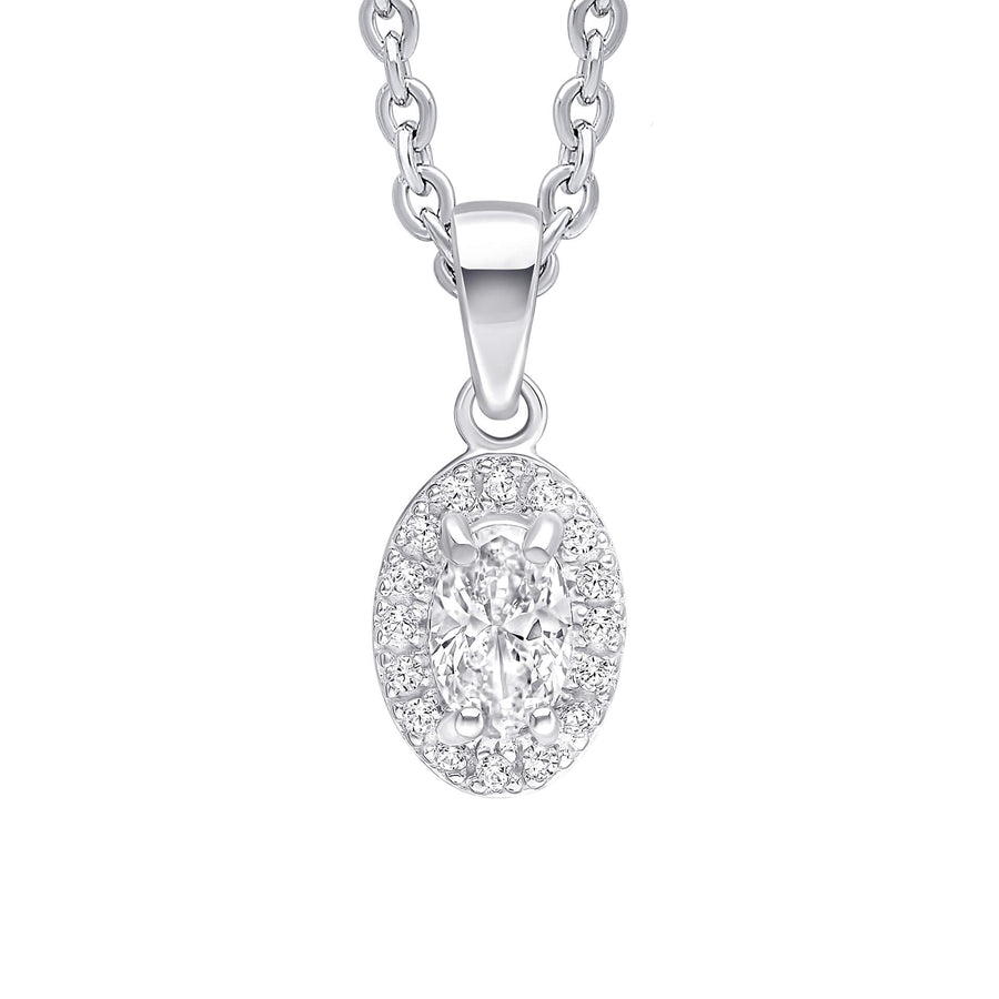 Beginnings Sterling Silver Cubic Zirconia White Pendant P5455CBeginningsP5455C