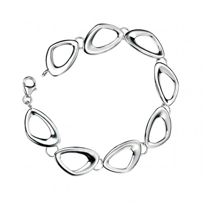 Beginnings Sterling Silver Cut Out Pebble Shape Link 19cm Bracelet B3331BeginningsB3331