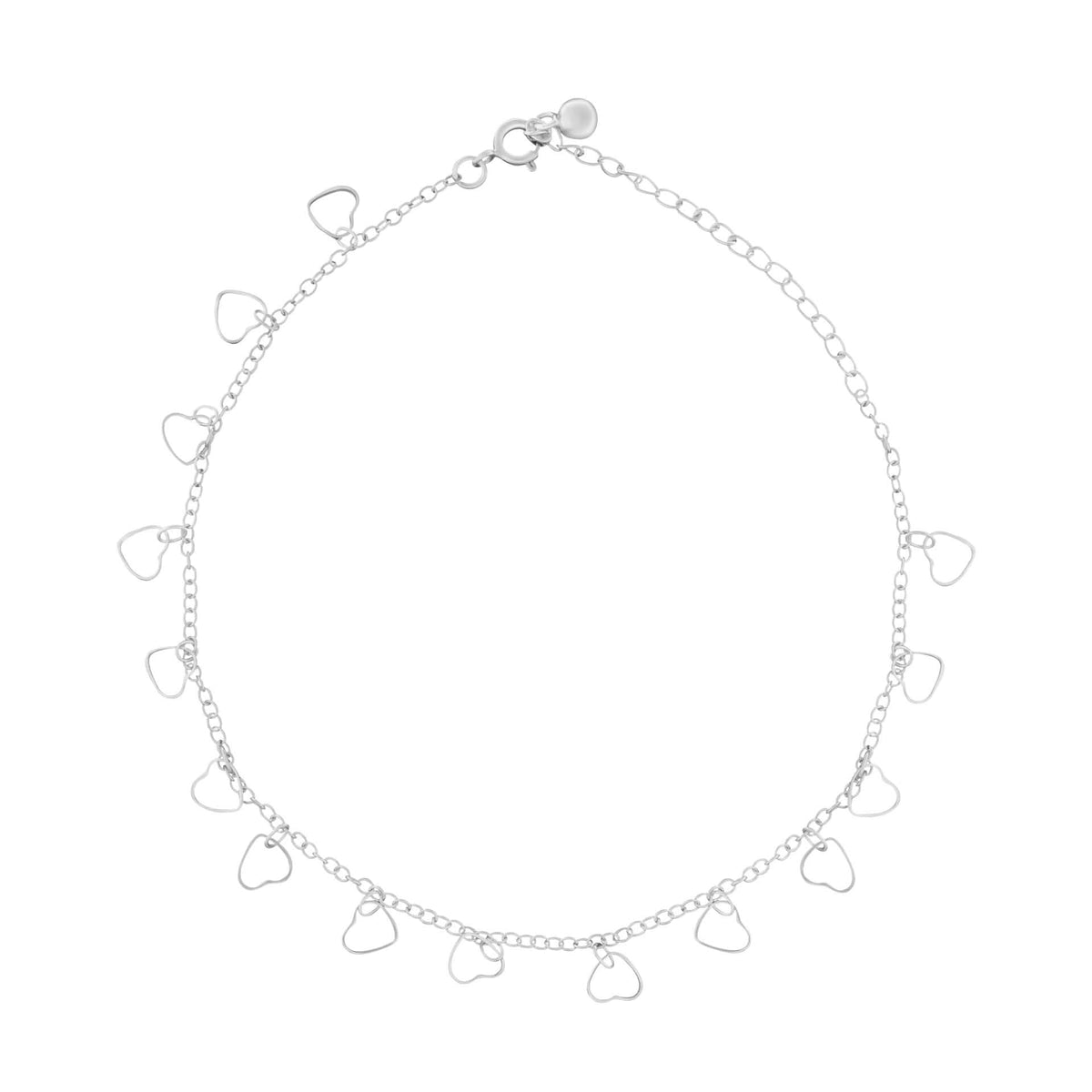 Beginnings Sterling Silver Cutout Heart 23+5.5cm Ankle Chain K016BeginningsK016