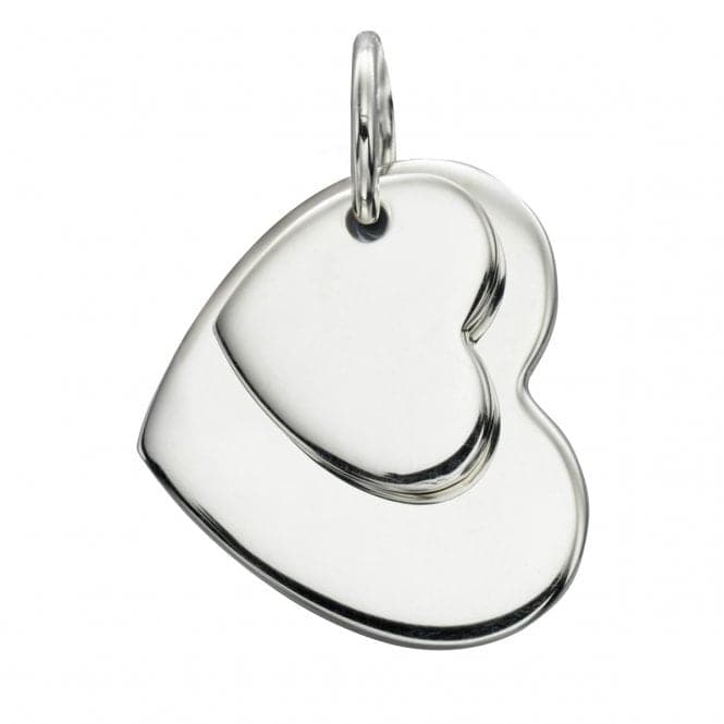 Beginnings Sterling Silver Double Heart Tag Pendant P4176BeginningsP4176