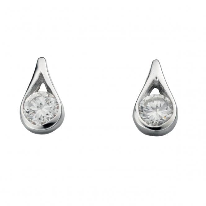 Beginnings Sterling Silver E205C Clear Teardrop EarringsBeginningsE205C