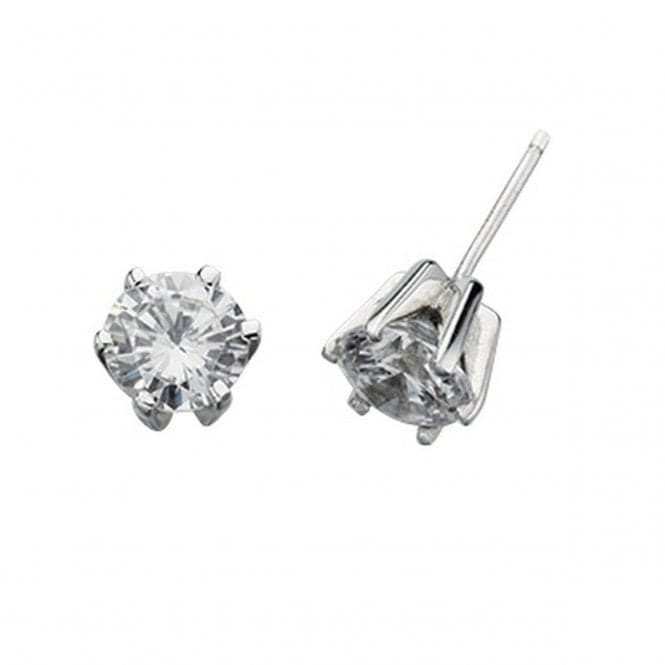 Beginnings Sterling Silver E2285C Clear Cz Round Stud EarringsBeginningsE2285C