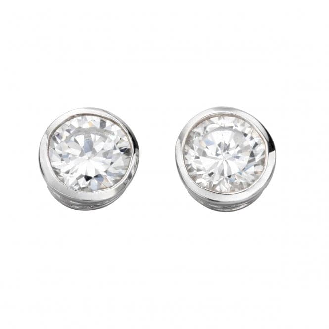 Beginnings Sterling Silver E2928C Clear Cz Round Stud EarringsBeginningsE2928C