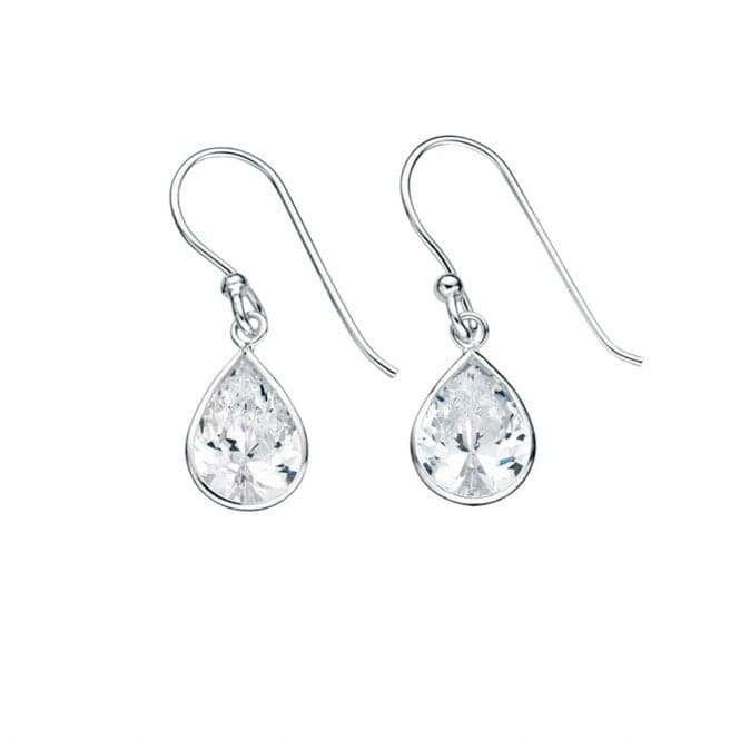 Beginnings Sterling Silver E3157C Clear Cz Teardrop Drop EarringsBeginningsE3157C