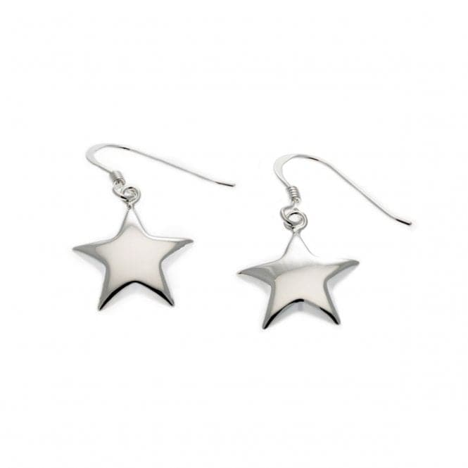 Beginnings Sterling Silver E3192 Small Puffed Star Drop EarringsBeginningsE3192