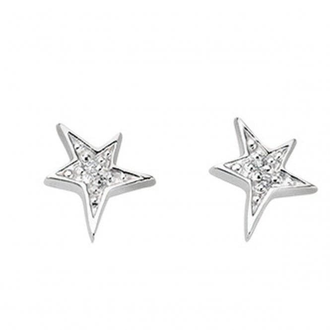 Beginnings Sterling Silver E3424C Clear Cz Star Stud EarringsBeginningsE3424C