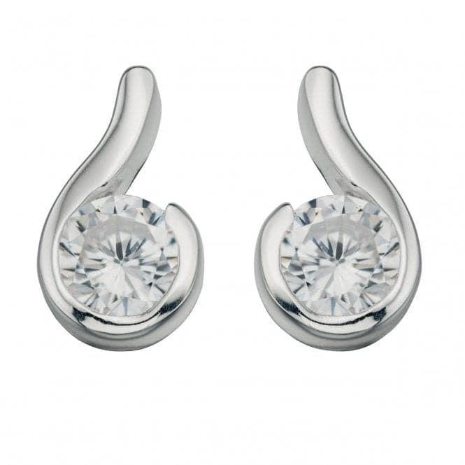 Beginnings Sterling Silver E436C Clear Cz Post EarringsBeginningsE436C