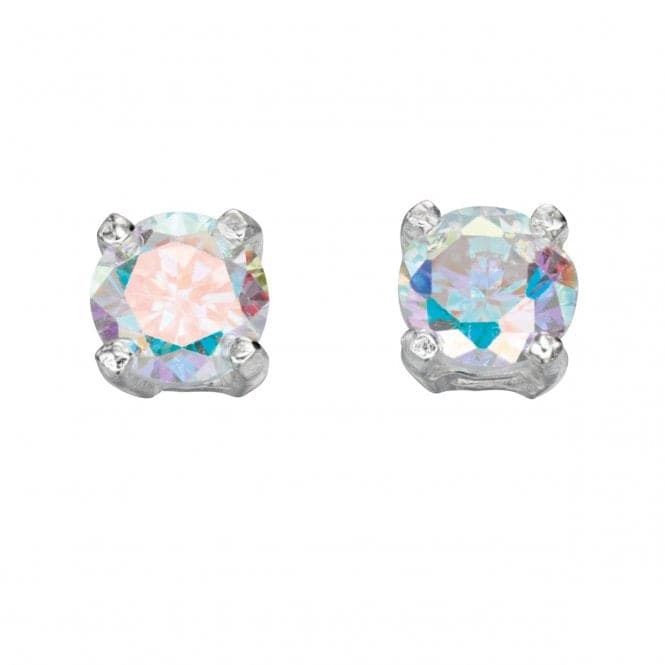 Beginnings Sterling Silver E4596 Rainbow Cz 4mm Stud EarringsBeginningsE4596