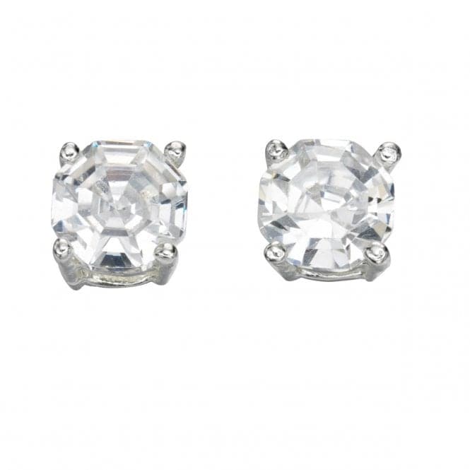 Beginnings Sterling Silver E4598C Cz Faceted Stud EarringsBeginningsE4598C