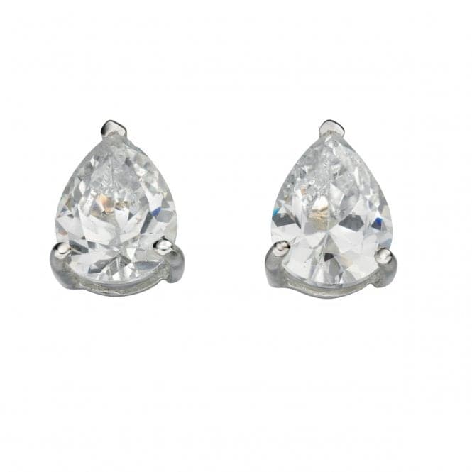 Beginnings Sterling Silver E4611C Clear Cz Teardrop Stud EarringsBeginningsE4611C