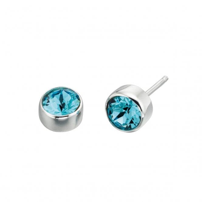 Beginnings Sterling Silver E4926A Aquamarine Swarovski EarringsBeginningsE4926A