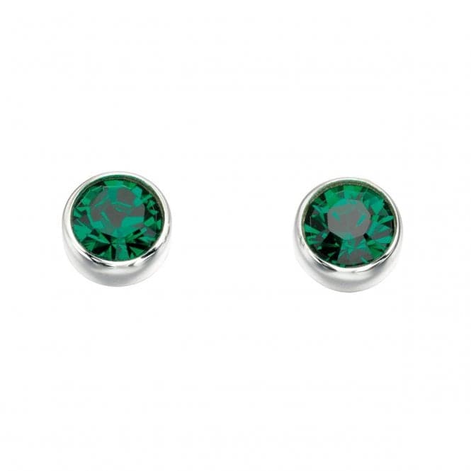 Beginnings Sterling Silver E4926G Emerald Swarovski Stud EarringsBeginningsE4926G