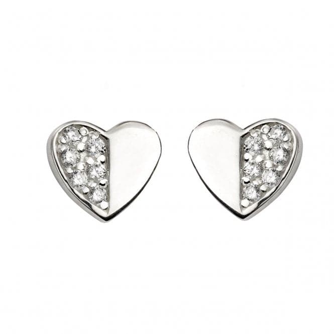 Beginnings Sterling Silver E5412C Cz Pve Double Heart EarringsBeginningsE5412C