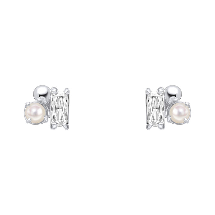 Beginnings Sterling Silver Freswater Pearl Zirconia White Earrings E6482WBeginningsE6482W