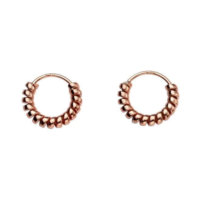 Beginnings Sterling Silver H240 Rose Gold Plate Coil Hoop EarringsBeginningsH240