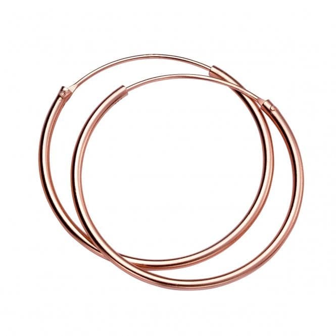 Beginnings Sterling Silver H245 Rose Gold 30mm X 1.5mm Hoop EarringsBeginningsH245