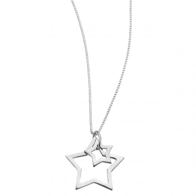 Beginnings Sterling Silver N2730 Double Star 40+2cm NecklaceBeginningsN2730