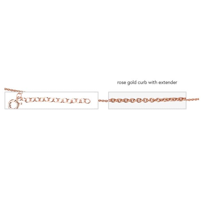 Beginnings Sterling Silver N3909 Rose Gold Curb 56+5cm ChainBeginningsN3909