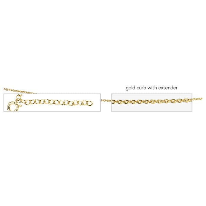 Beginnings Sterling Silver N3910 Yellow Gold Curb 56+5cm ChainBeginningsN3910