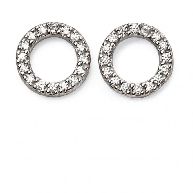 Beginnings Sterling Silver Open Disc Pave Earrings E5557CBeginningsE5557C