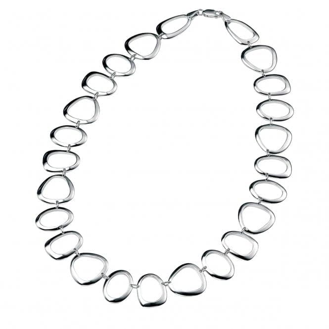 Beginnings Sterling Silver Oval Triangle & Round Open Link 45cm Necklaces N2708BeginningsN2708