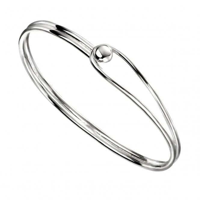 Beginnings Sterling Silver Oval With Feature Ball Clasp Bangle B5079BeginningsB5079