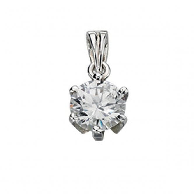 Beginnings Sterling Silver P2168C Clear Cz Round PendantBeginningsP2168C