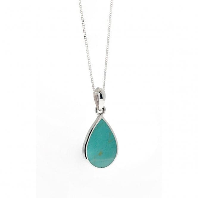 Beginnings Sterling Silver P2333U Syn Turquoise Teardrop PendantBeginningsP2333U