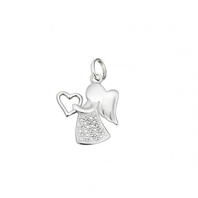 Beginnings Sterling Silver P3311C Clr Cz Angel With Heart PendantBeginningsP3311C