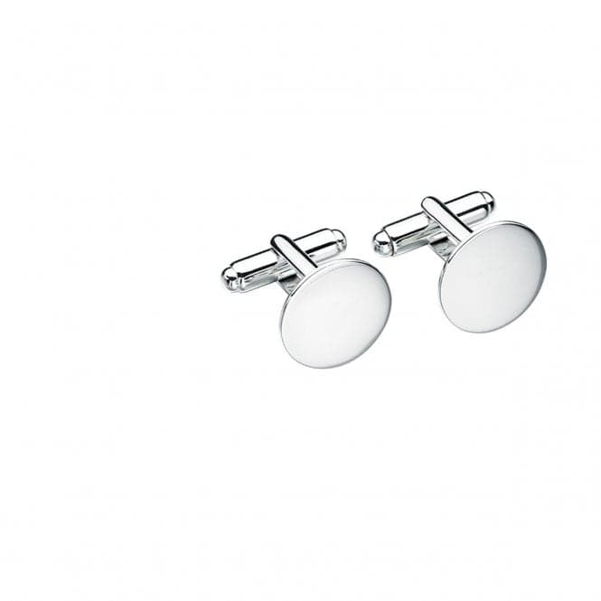 Beginnings Sterling Silver Plain Round Cufflink Cufflinks V452BeginningsV452