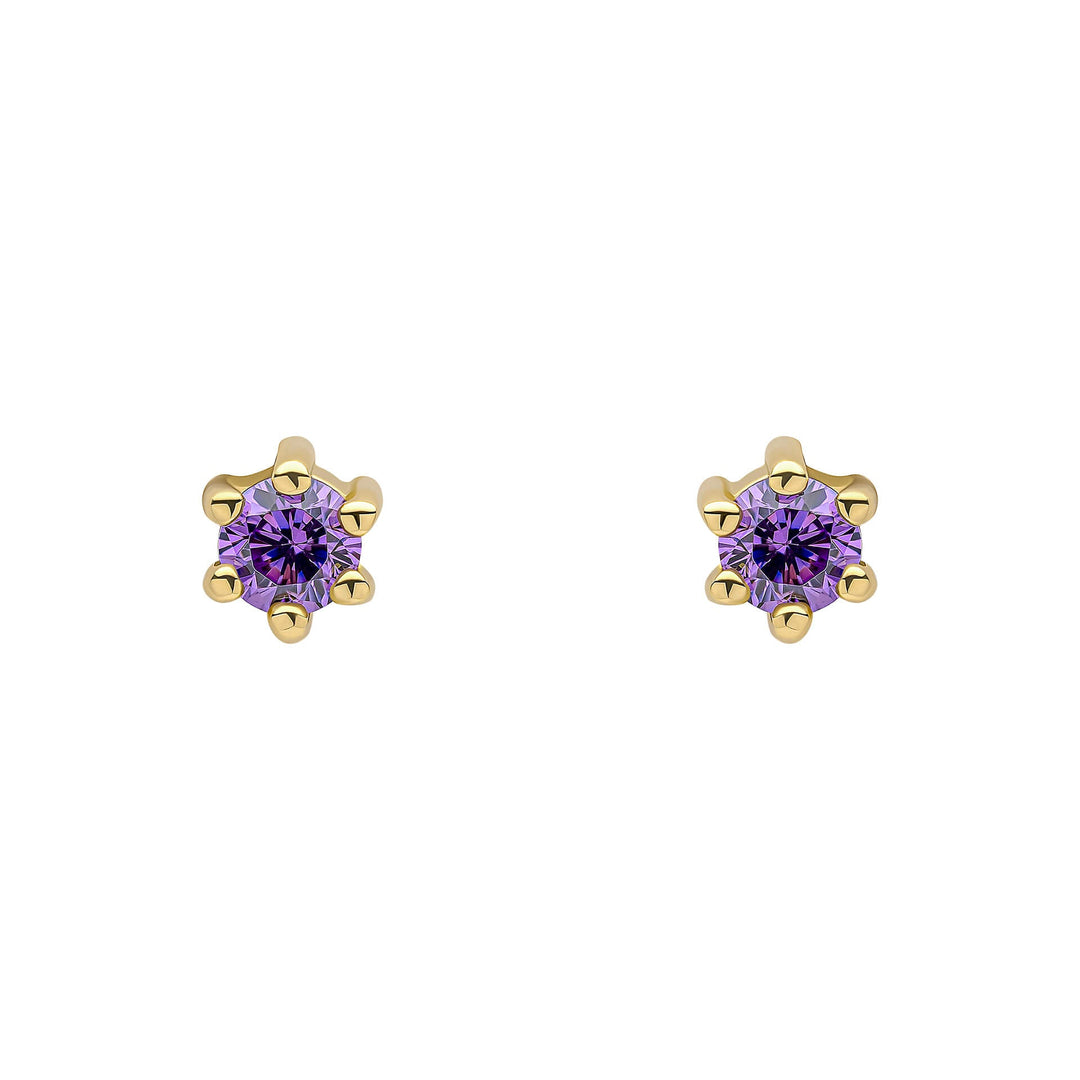 Beginnings Sterling Silver Purple Cubic Zirconia Amethyst Earrings E6468MBeginningsE6468M