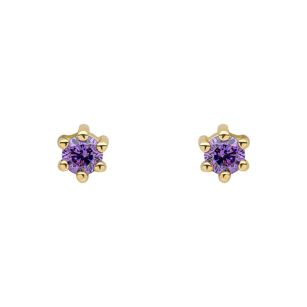Beginnings Sterling Silver Purple Cubic Zirconia Amethyst Earrings E6468MBeginningsE6468M